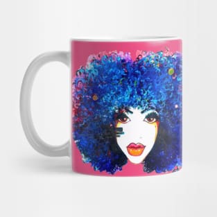 Afro Blue Women Natural Curly Hair Mug